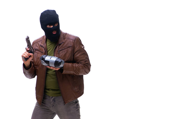 Robber indossa passamontagna isolato su sfondo bianco
 - Foto, immagini