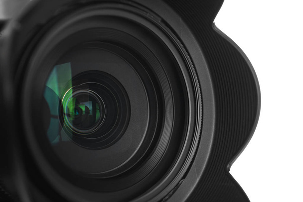 Professional video camera, closeup view of lens - Фото, изображение
