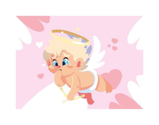 милый ангел Купидон, День Святого Валентина
 - Вектор,изображение