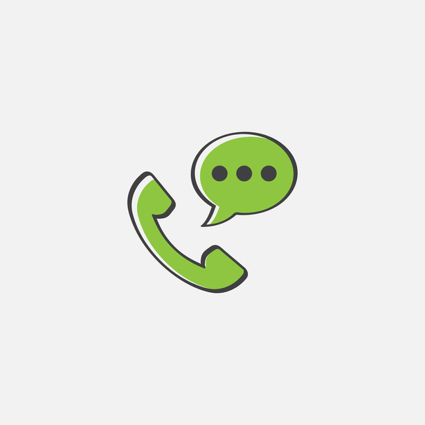 Teléfono y chat burbuja icono lineal
 - Vector, Imagen