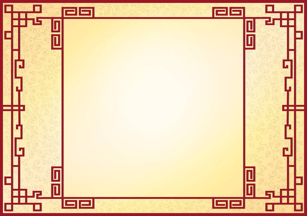 Chinese achtergrond met kopieerruimte, vectorillustratie. - Vector, afbeelding