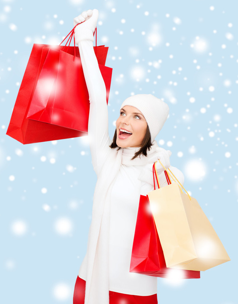 Picture of happy woman with shopping bags - Foto, imagen