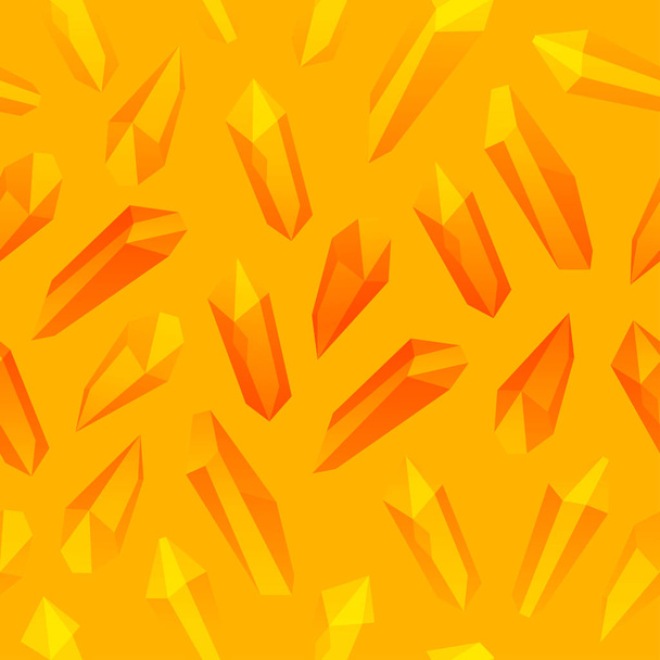 magische Hexe nahtlose Muster. orange-gelbe Kristalle mit einem Gefälle. Halloween-Feiertag. flache Vektorabbildung. - Vektor, Bild
