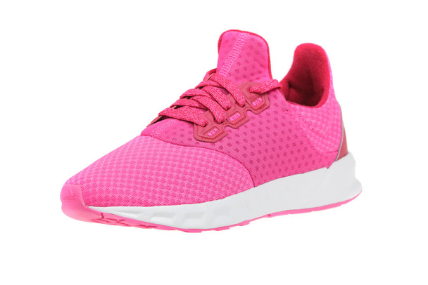 Ροζ γυναικείο αθλητισμό, τρέξιμο παπούτσι, απομονώνονται σε λευκό φόντο - Φωτογραφία, εικόνα