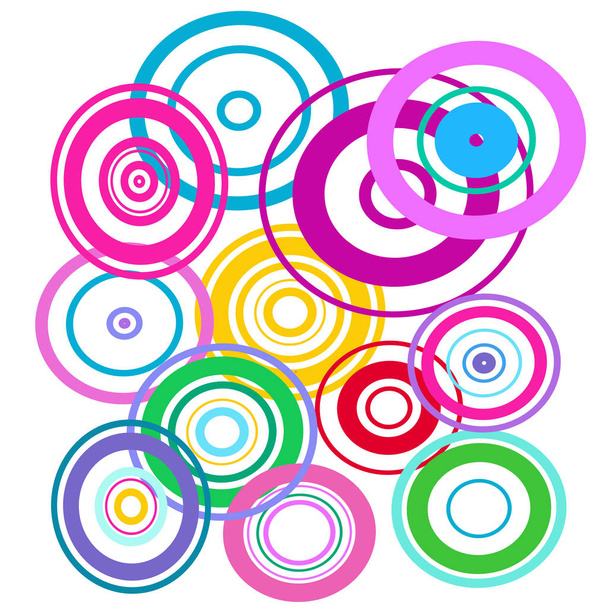 Colorful rings on white background    - Vector, Imagen