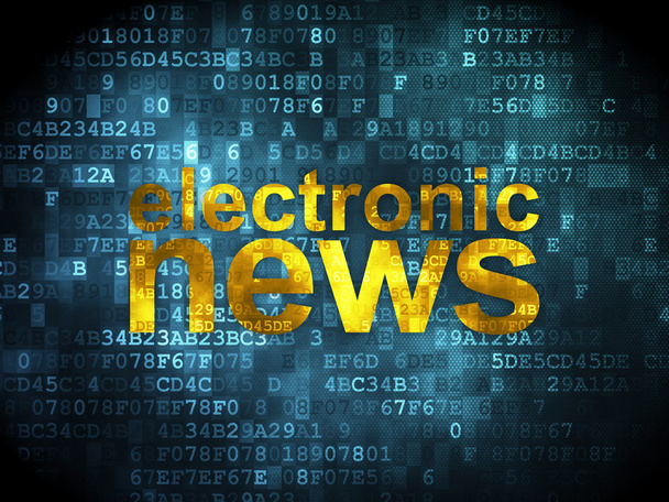 Concepto de noticias: Noticias electrónicas sobre fondo digital
 - Foto, Imagen