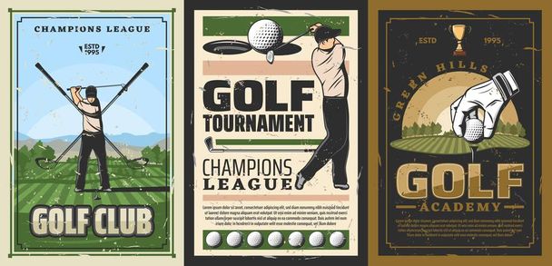Golf course, player stick, golfing tournament - Vector, Image