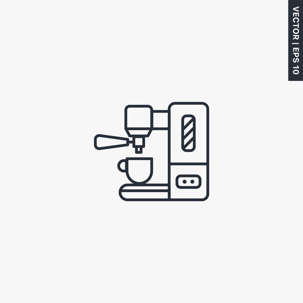 Ikona ekspresu do kawy espresso, liniowy znak stylu dla mobilnych conce - Wektor, obraz