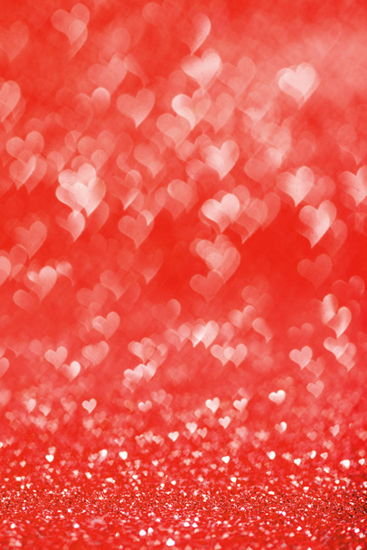 Shiny red heart lights background - 写真・画像