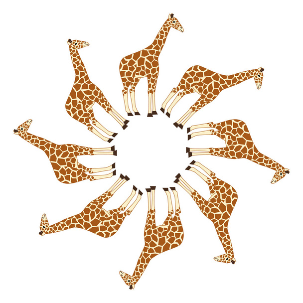 giraffe in circle - Vektör, Görsel