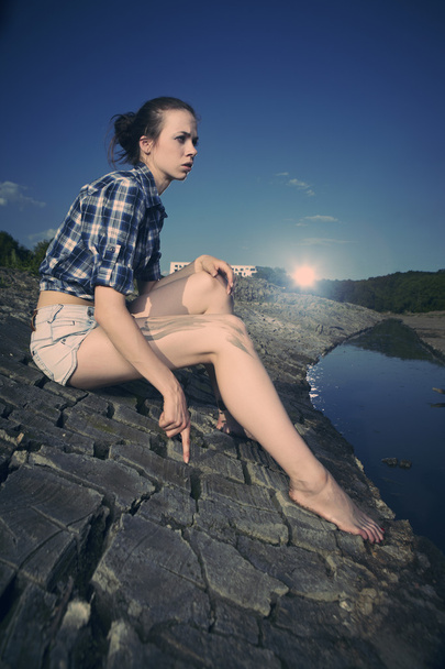 Young female model in summer time - Foto, immagini