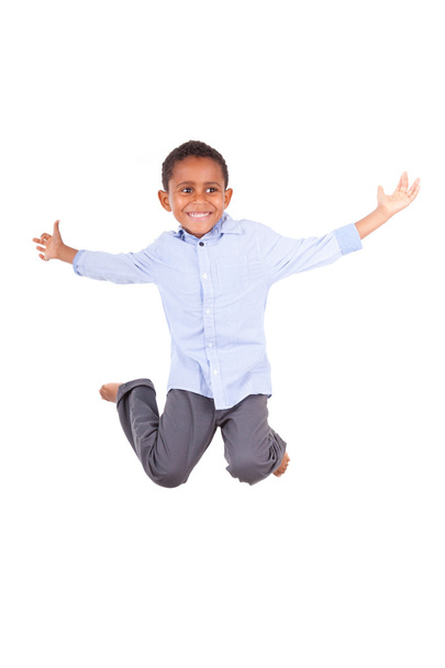 African American little boy jumping - Black people - Photo, image