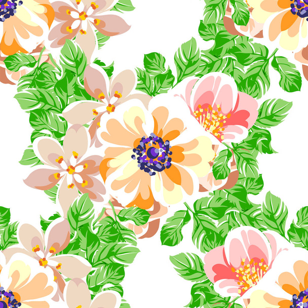 amazing vector illustration of blossom flowers banner template - Vector, imagen