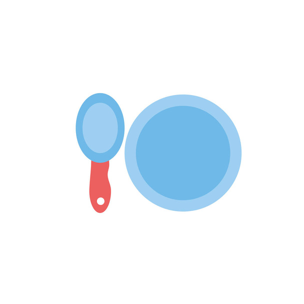 Isolated baby spoon and plate vector design - Vector, Image