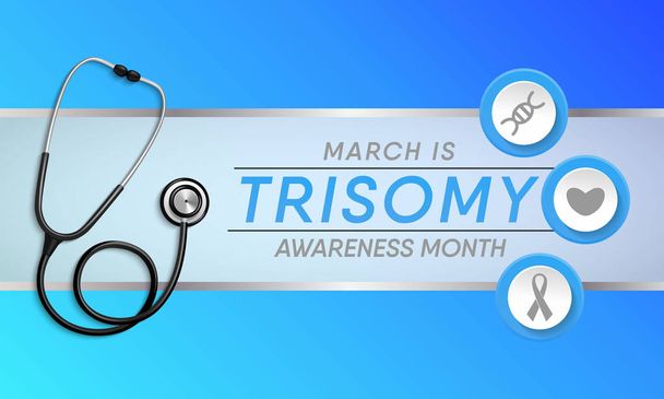 Vector illustration on the theme of National Trisomy awareness Month of March. - Vector, Image