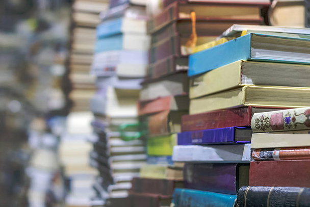 Stack of old books, selective focus. - Photo, Image
