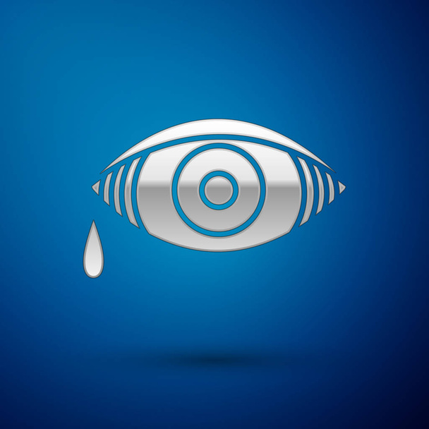 Hopea Punertava silmä johtuu virus, bakteeri tai allerginen sidekalvotulehdus kuvaketta eristetty sinisellä pohjalla. Vektorikuvaus
 - Vektori, kuva
