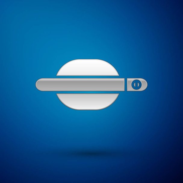 Silver Car door handle icon isolated on blue background. Vector Illustration - Vector, imagen