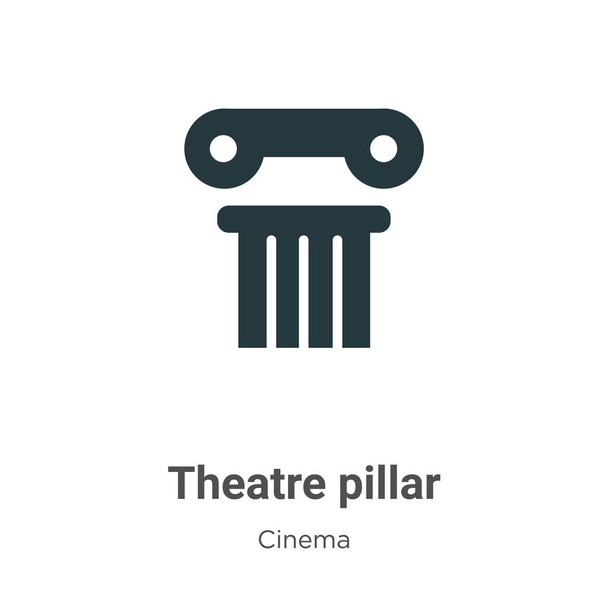Theatre pillar vector icon on white background. Flat vector theatre pillar icon symbol sign from modern cinema collection for mobile concept and web apps design. - Vector, Image