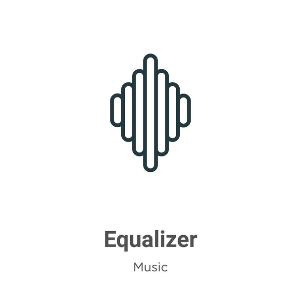 Equalizer outline vector icon. Thin line black equalizer icon, flat vector simple element illustration from editable music concept isolated on white background - Vektor, kép