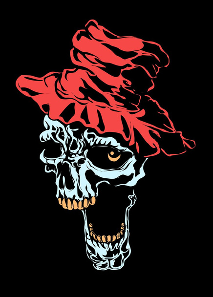 Skull with hat - Vector, Image