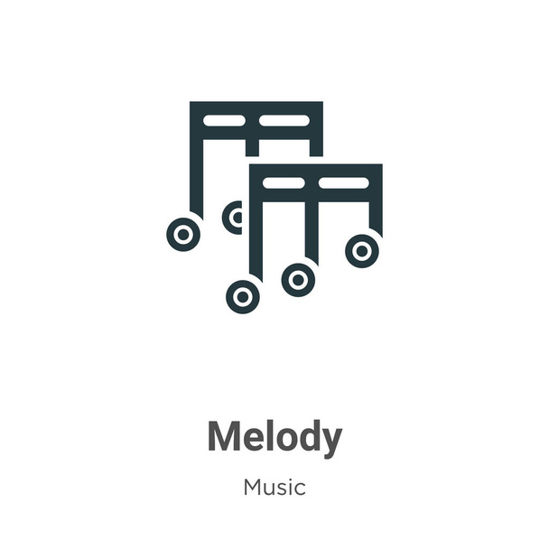 Melody vector icon on white background. Flat vector melody icon symbol sign from modern music collection for mobile concept and web apps design. - Vektor, kép