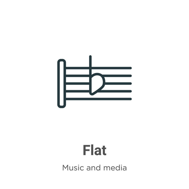 Flat outline vector icon. Thin line black flat icon, flat vector simple element illustration from editable music and media concept isolated on white background - Vektor, kép