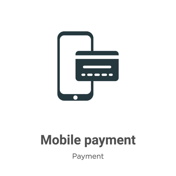 Mobile payment glyph icon vector on white background. Flat vector mobile payment icon symbol sign from modern payment collection for mobile concept and web apps design. - Vector, imagen