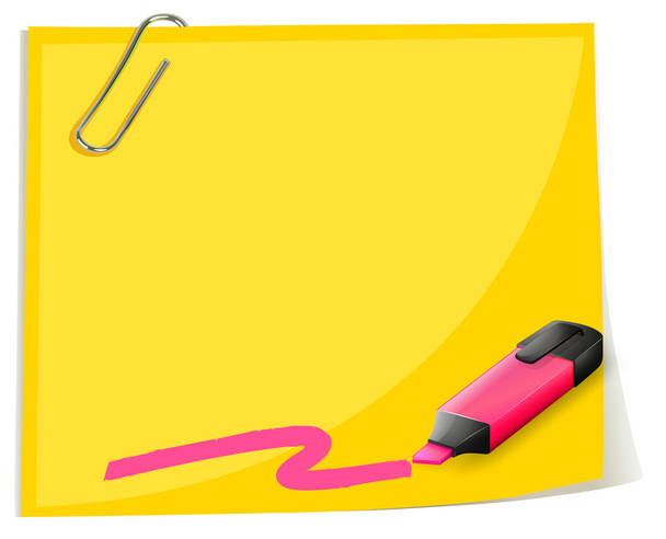 A yellow empty template with a highlighter - Vektor, kép