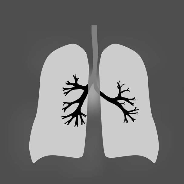 Ilustrace lidského dýchacího traktu na černém pozadí - Vektor, obrázek