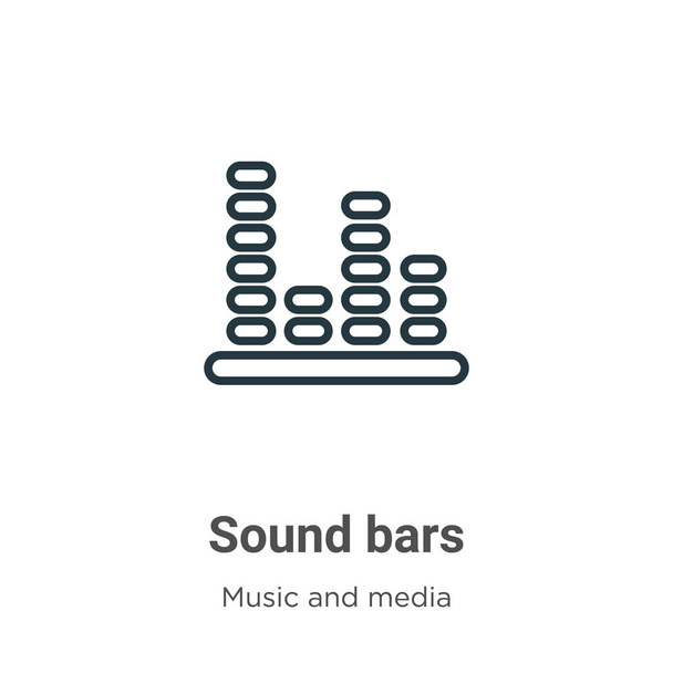 Sound bars outline vector icon. Thin line black sound bars icon, flat vector simple element illustration from editable music concept isolated on white background - Vektor, kép