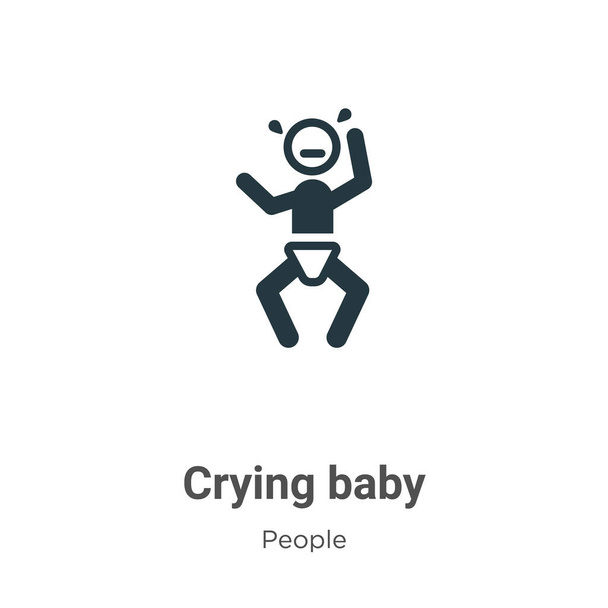 Icono de bebé llorón vector sobre fondo blanco. vector plano llorando símbolo del icono del bebé signo de la colección de personas modernas para el concepto móvil y el diseño de aplicaciones web
. - Vector, imagen