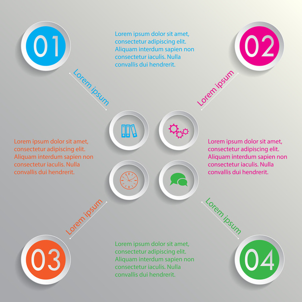 τέσσερα δαχτυλίδια πολύχρωμο επιλογές infographic - Διάνυσμα, εικόνα