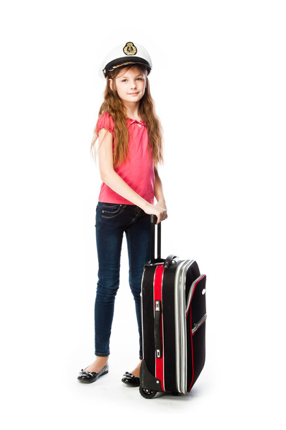 Girl with a suitcase - Фото, зображення