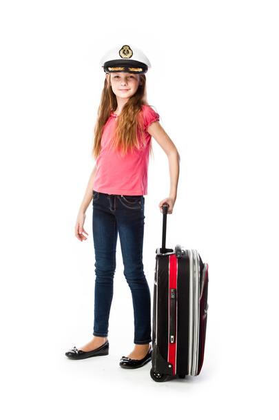 Girl with a suitcase - Φωτογραφία, εικόνα