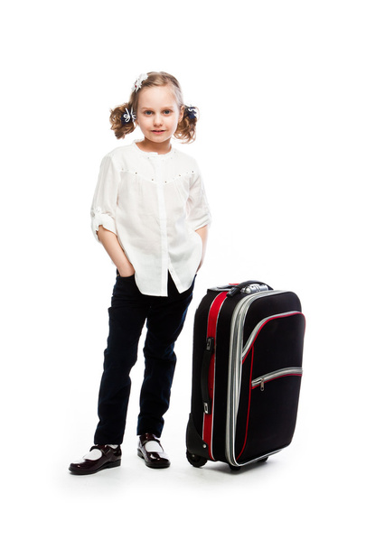 Girl with a suitcase - Foto, immagini