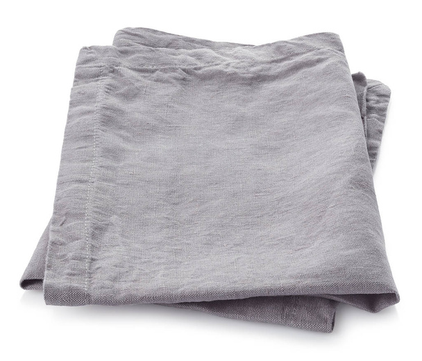 Servilleta de algodón gris claro plegada
 - Foto, imagen