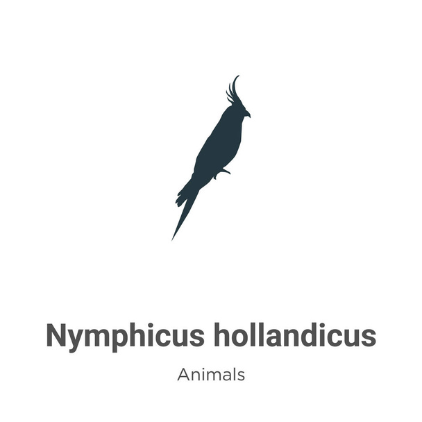 Nymphicus hollandicus vektorová ikona na bílém pozadí. Plochá vektorová nymfika symbol ikony hollandicus ze sbírky moderních zvířat pro mobilní koncept a design webových aplikací. - Vektor, obrázek