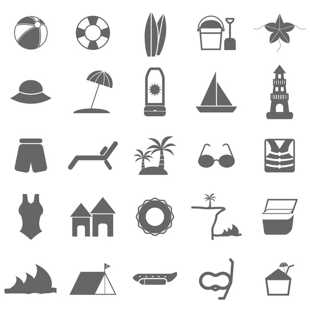 icônes de plage sur fond blanc
 - Vecteur, image