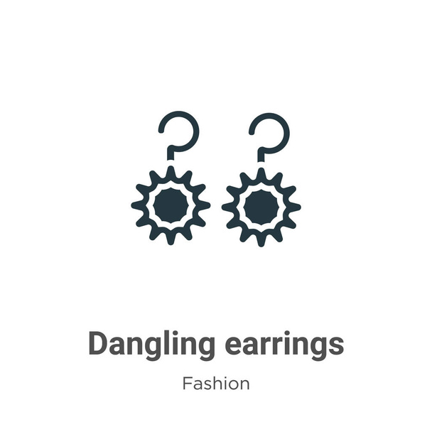 Dangling earrings vector icon on white background. Flat vector dangling earrings icon symbol sign from modern fashion collection for mobile concept and web apps design. - Vecteur, image