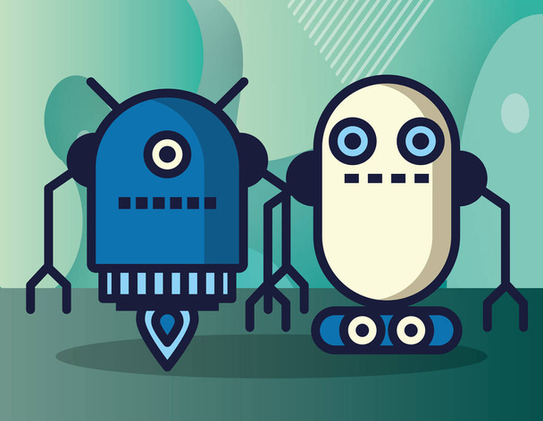 par de robots iconos de la tecnología
 - Vector, imagen