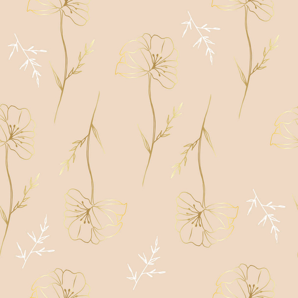 floral seamless pattern for textile, fabric, wallpaper, wrapping. wild flowers seamless pattern. - ベクター画像