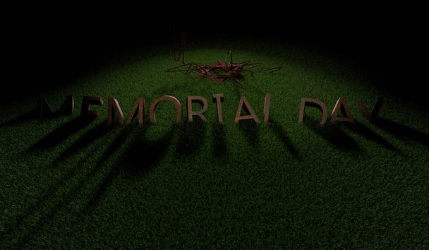 3d rendering of scene of the commemoration of  memorial day - Photo, Image
