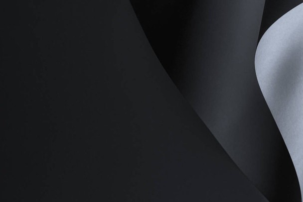 abstrakte minimale geometrische Form schwarze Farbe Papier Hintergrund - Foto, Bild