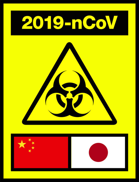 Коронавирус, 2019-nCoV, Биохазард Постер. Attention Sticker. Заголовок новостей. - Фото, изображение