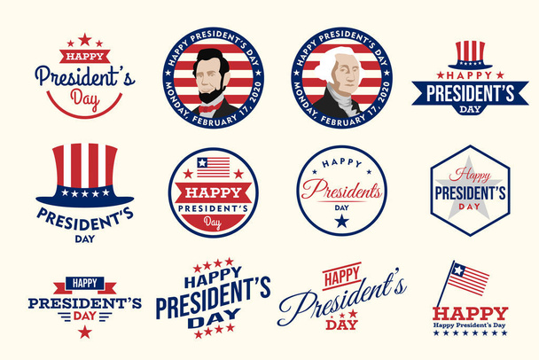Happy President 's Badges, Sticker, Labels Design - Vektor, obrázek