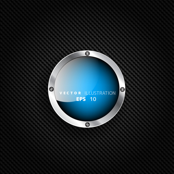 Metallic background with carbon texture and speech bubble - Vetor, Imagem