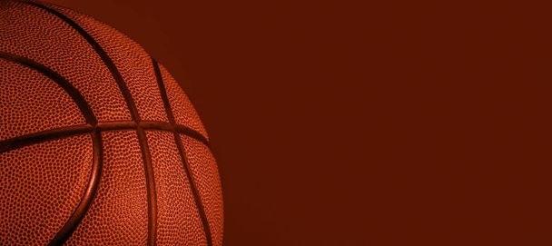 Close-up detail van basketbal bal textuur achtergrond. Weelderige Lava kleur Banner Art concept - Foto, afbeelding