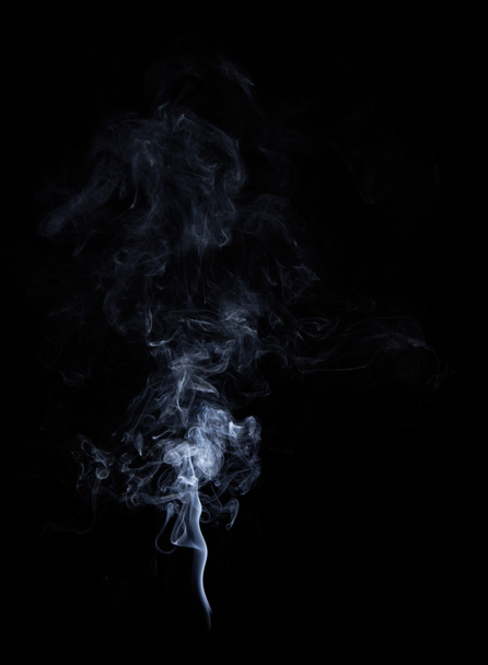 Photo of real white smoke on black background - Foto, afbeelding