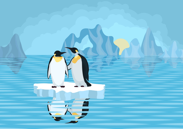 antarctica penguins on ice floe in the sea - Zdjęcie, obraz